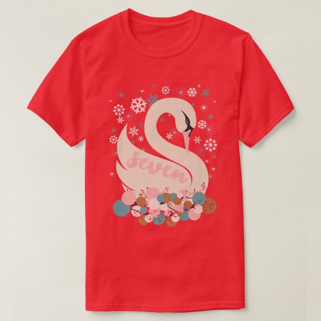 Sju Svanar A Swimming 12 dagar julvinter T Shirt (Design framsida)