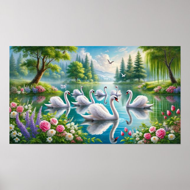 Sju Svanar Swimming Poster (Framsidan)