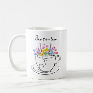 Sju-Te 70-årsdag Nyckfullt Rolig Blommig Kaffemugg