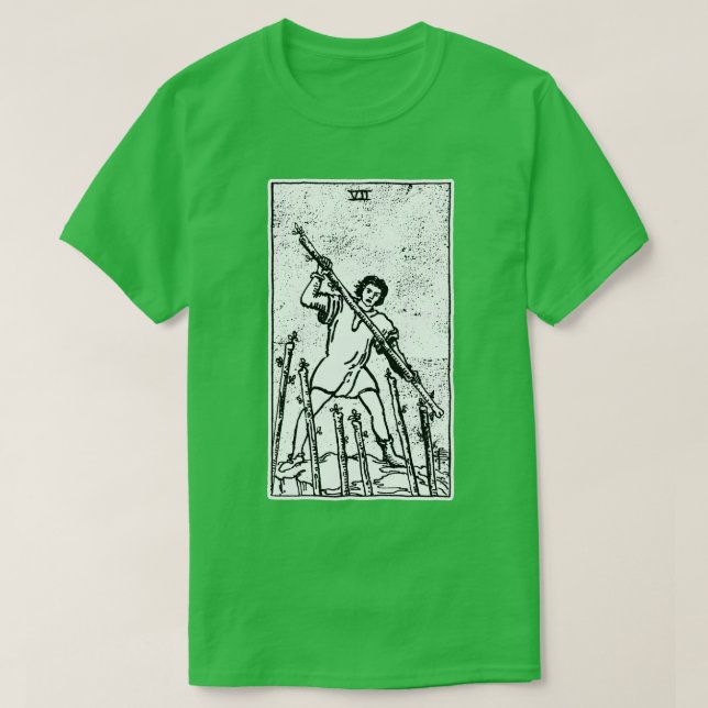 Sju Trollspön VII i Trollspö Tarot d Major Arcana  T Shirt (Design framsida)