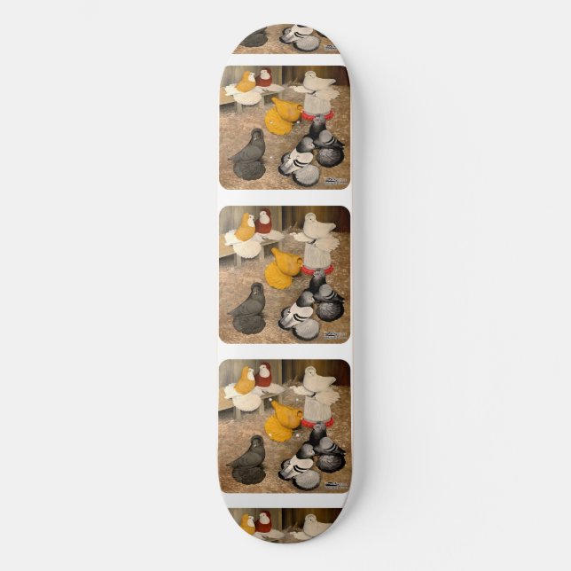 Sju trumpetduvor skateboard bräda 20,5 cm (Framsida)