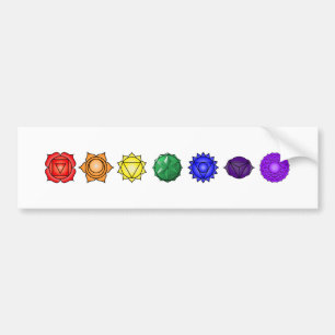 Sju vågrät Chakras Bildekal