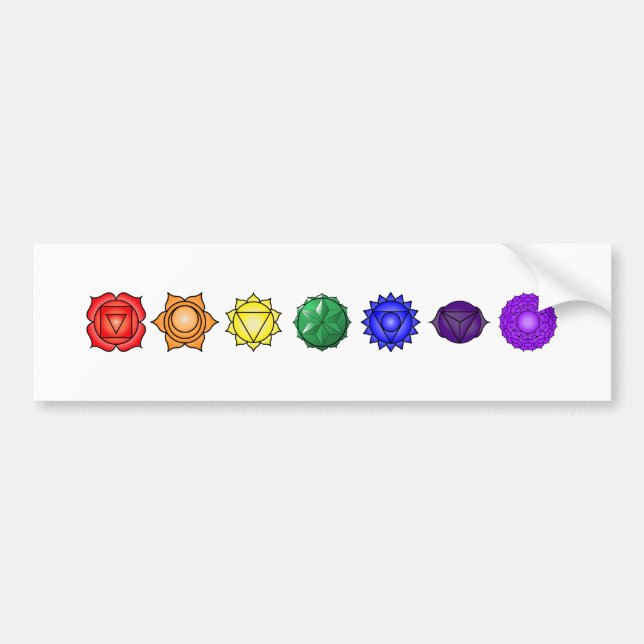 Sju Vågrät Chakras Bildekal (Framsidan)