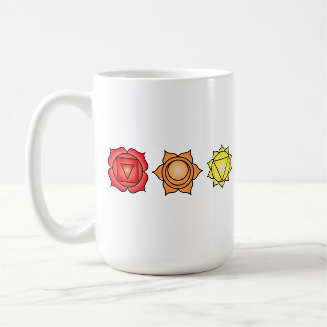 Sju Vågrät Chakras Kaffemugg (Vänster)