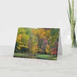 Sju Vår Fall Bridge II Höstlandskap Kort