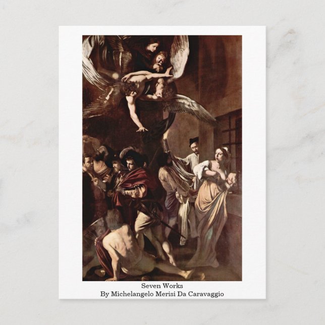 Sju verk av Michelangelo Merisi Da Caravaggio Vykort (Framsida)