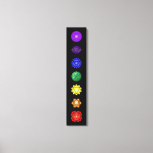 Sju vertikala chakras canvastryck