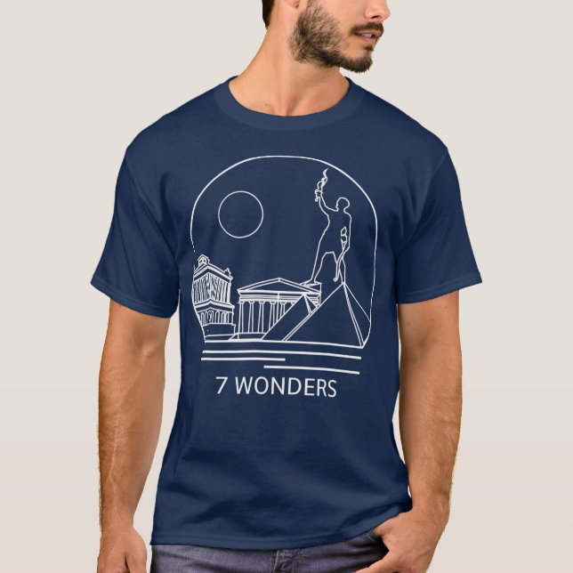 Sju Wonders Board Game Design - Tabletop T Shirt (Framsida)