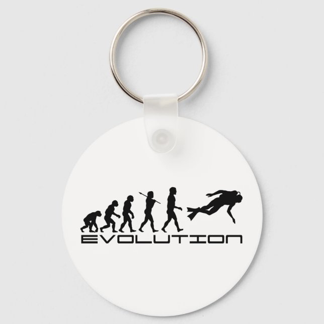 Sjubdyver dyving Vatten sport Evolution Art Nyckelring (Framsida)