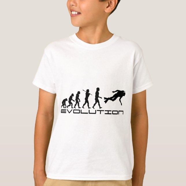 Sjubdyver dyving Vatten sport Evolution Art Tee (Framsida)