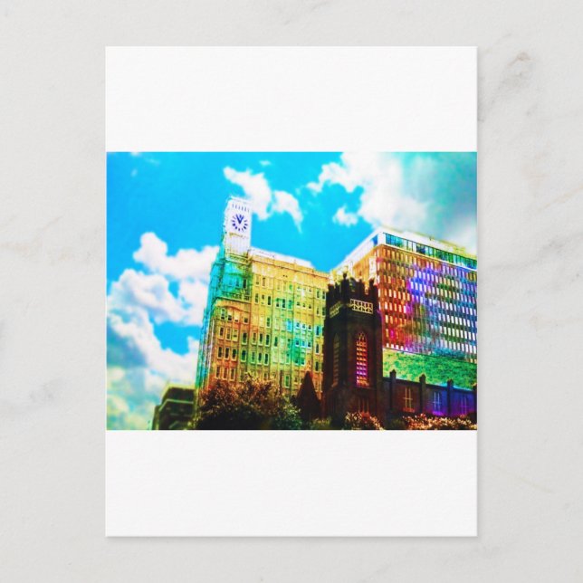 sjudande i centrala staden vykort (Framsida)