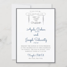 Sjudisk inbjudan till Chuppah Navy & Charcol Weddi
