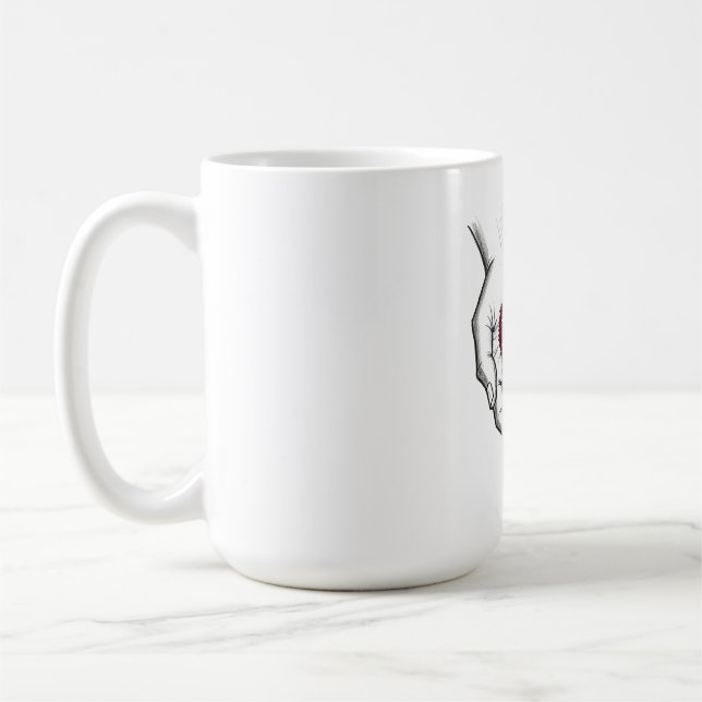 Sjugande Hjärtmotiv Mugg (Vänster)
