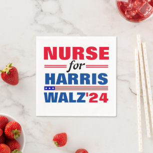 Sjuk för Harris Walz Red Blue Pappersservett