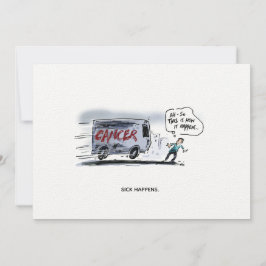 Sjuk Happens underliga vykort för cancer