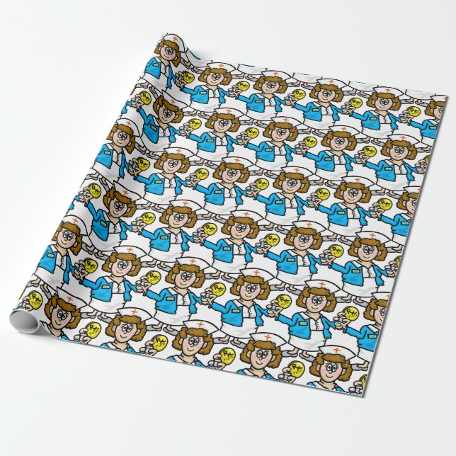 Sjuk med Yummy Pill Gift Wrap Presentpapper (Utrullad)