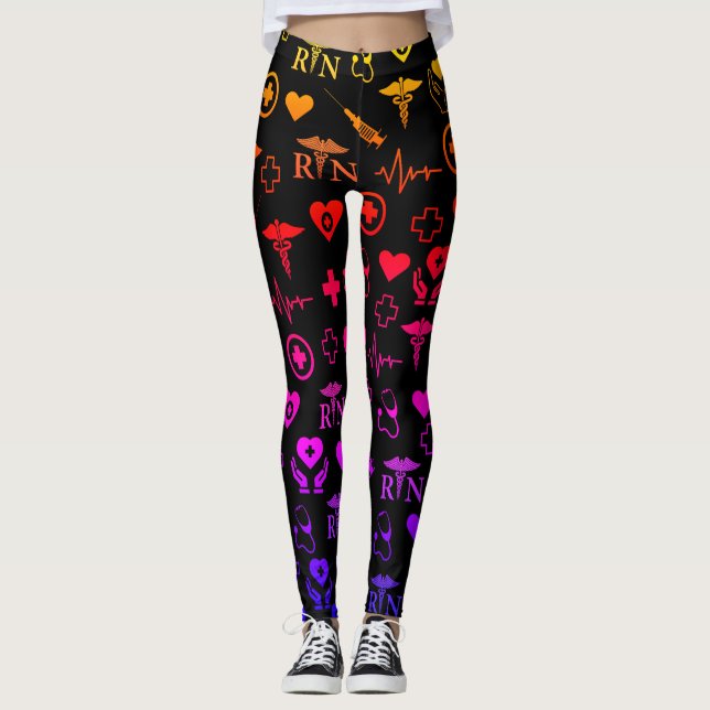 Sjuk RN Medical Black Multi Leggings (Framsida)