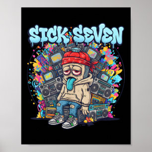 Sjuk Seven 67 Graffiti Meme Sex Sju Kul Gata Poster