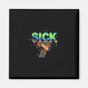 Sjuk Seven Meme Graffiti Dropp Rojlig Ordlek Magnet