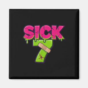 Sjuk Seven Meme T-shirt Sex Sju Roligt Ordspel Dri Magnet