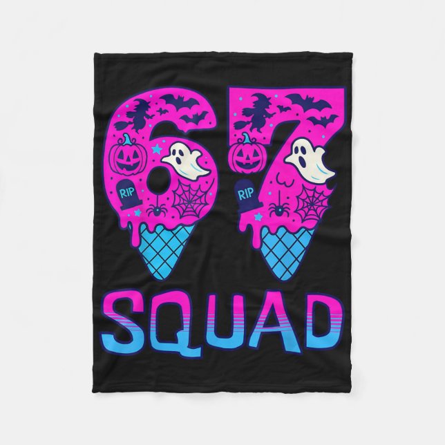 Sjuk Seven Meme T-shirt Six Seven Rolig 67 Hallowe Fleecefilt (Framsidan)