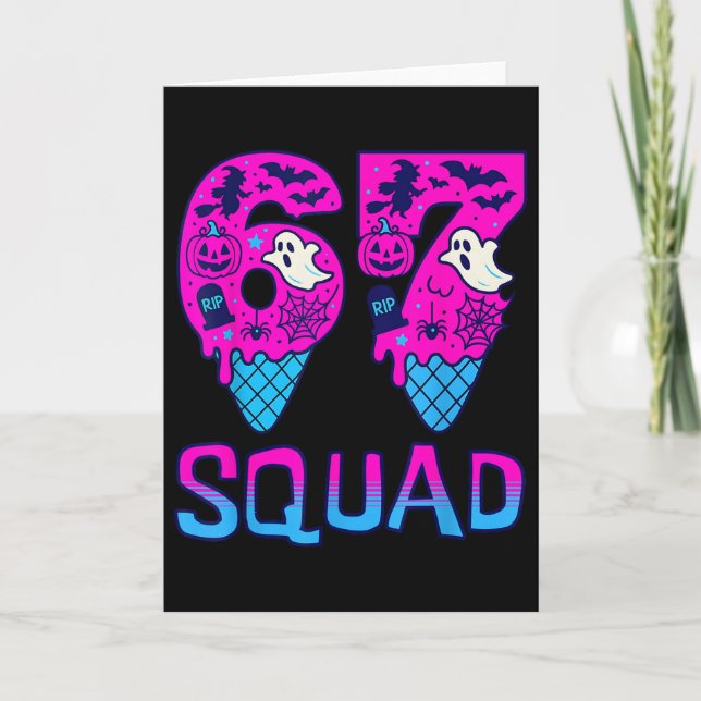 Sjuk Seven Meme T-shirt Six Seven Rolig 67 Hallowe Kort (Framsida)