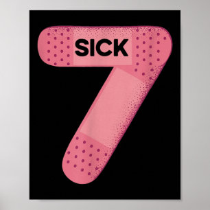 Sjuk Seven Meme T-shirt Six Seven Rolig ordlek Poster