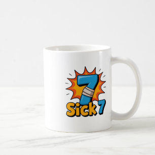 Sjuk Seven Meme T-shirt Six Seven Roligt Ordspel Kaffemugg