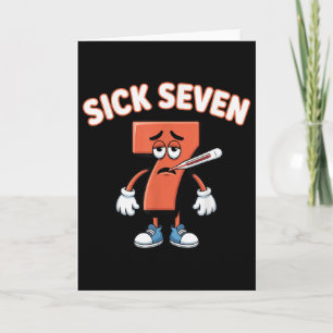 Sjuk Seven Meme T-shirt Six Seven Roligt Ordspel _ Kort