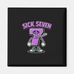 Sjuk Seven Meme T-shirt Six Seven Roligt Ordspel S Magnet