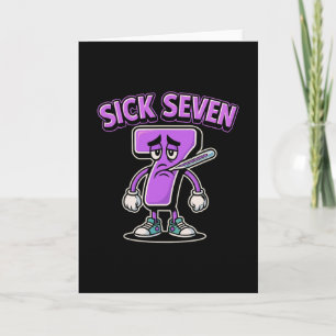 Sjuk Seven Meme T-shirt Six Seven Roligt Wordplay Kort