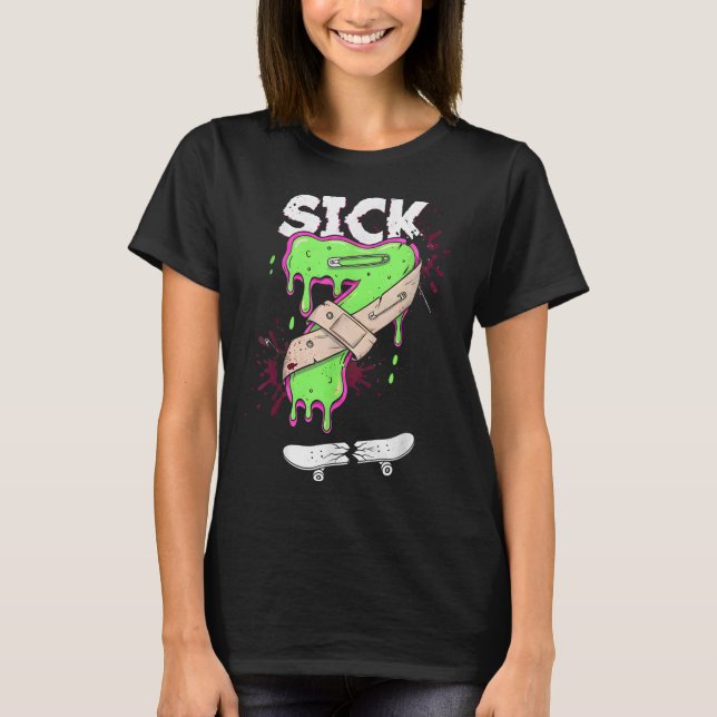 Sjuk Seven Meme Tee Roligt Ordspel Drip  (Framsida)