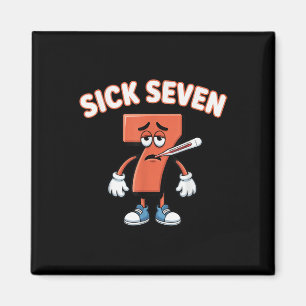 Sjuk Seven Meme Tröja Sex Seven Roligt Ordspel _4 Magnet