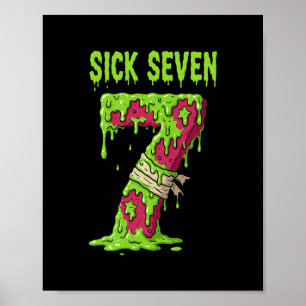 Sjuk Seven Meme Tröja Sex Seven Roligt Ordspel Dri Poster