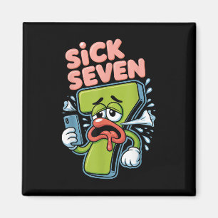 Sjuk Sjuan Meme Tröja Sex Sju Roligt Ordspel Magnet