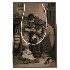 Sjuka barn som stöds av Far och Mor