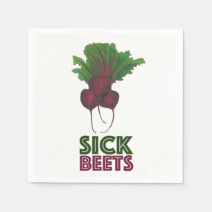 Sjuka betor (Beats) Röda betet Vegetarian Funny Fo Pappersservett