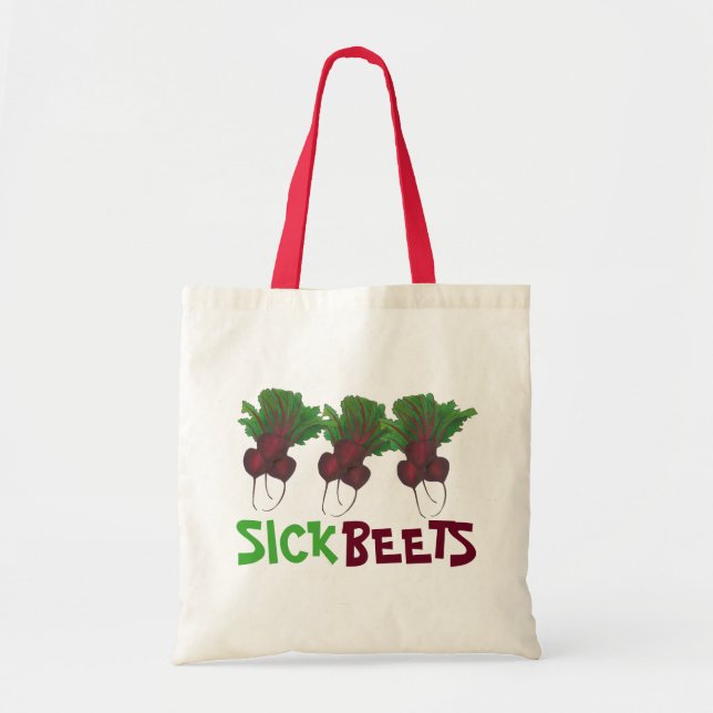 Sjuka betor (Beats) Röda betet Vegetarian Vegan Fo Tygkasse (Framsidan)