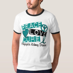 Sjukdom för njure för fredkärlekbot PKD Polycys Tee Shirt