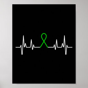 Sjukdom Grönt Band Mental Health Awareness Månad Poster