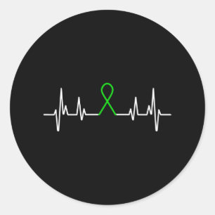 Sjukdom Grönt Band Mental Health Awareness Månad Runt Klistermärke
