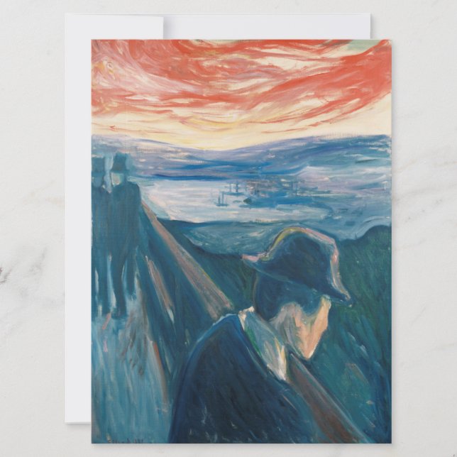 Sjukdom i Sunset, förtvivlan (av Edvard Munch) Kort (Framsida)