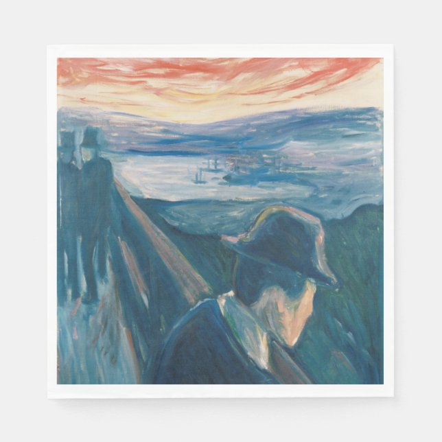 Sjukdom i Sunset, förtvivlan (av Edvard Munch) Pappersservett (Framsidan)