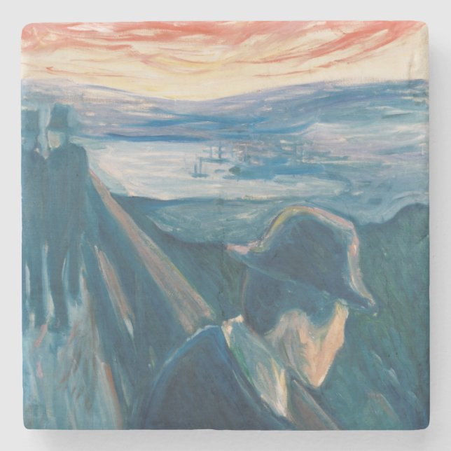 Sjukdom i Sunset, förtvivlan (av Edvard Munch) Stenunderlägg (Framsidan)