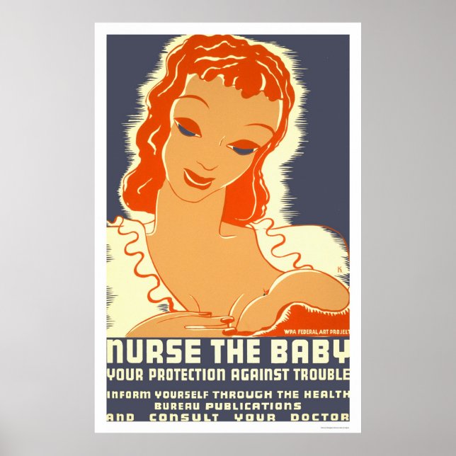 Sjukdomen Baby 1938 WPA Poster (Framsidan)
