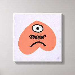 Sjukdomligt hjärta - Ledsen med kräftvärk Canvastryck