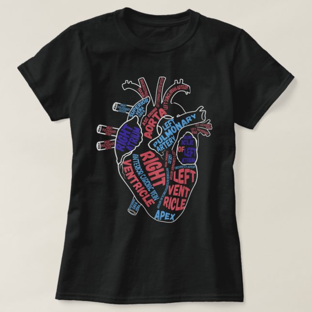 Sjukdomsanatomiskt hjärta Kardiologi medicinskt T Shirt (Design framsida)