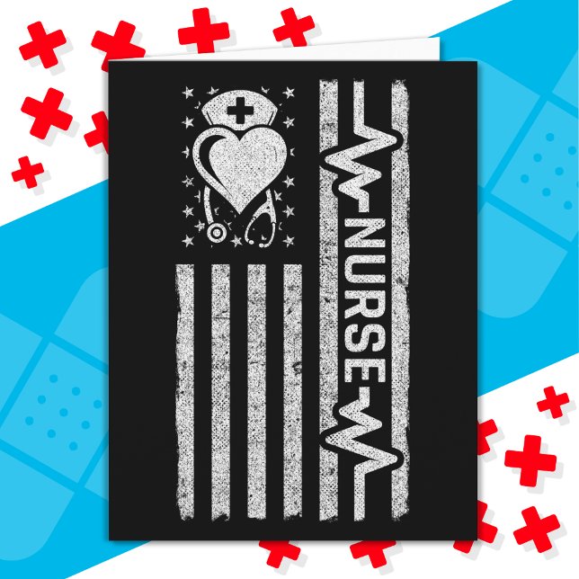 Sjukdomsbedömning Hero Heart Life American Flagga Kort (Skapare uppladdad)