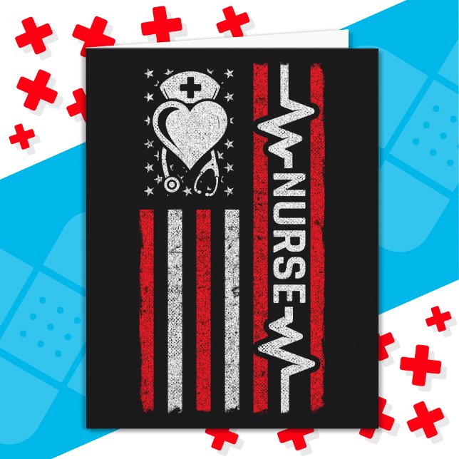 Sjukdomsbedömning Hero Heart Life American Flagga Kort (Skapare uppladdad)