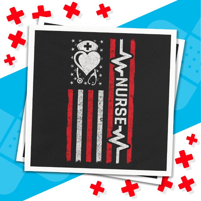 Sjukdomsbedömning Hero Heart Life American Flagga Pappersservett (Skapare uppladdad)